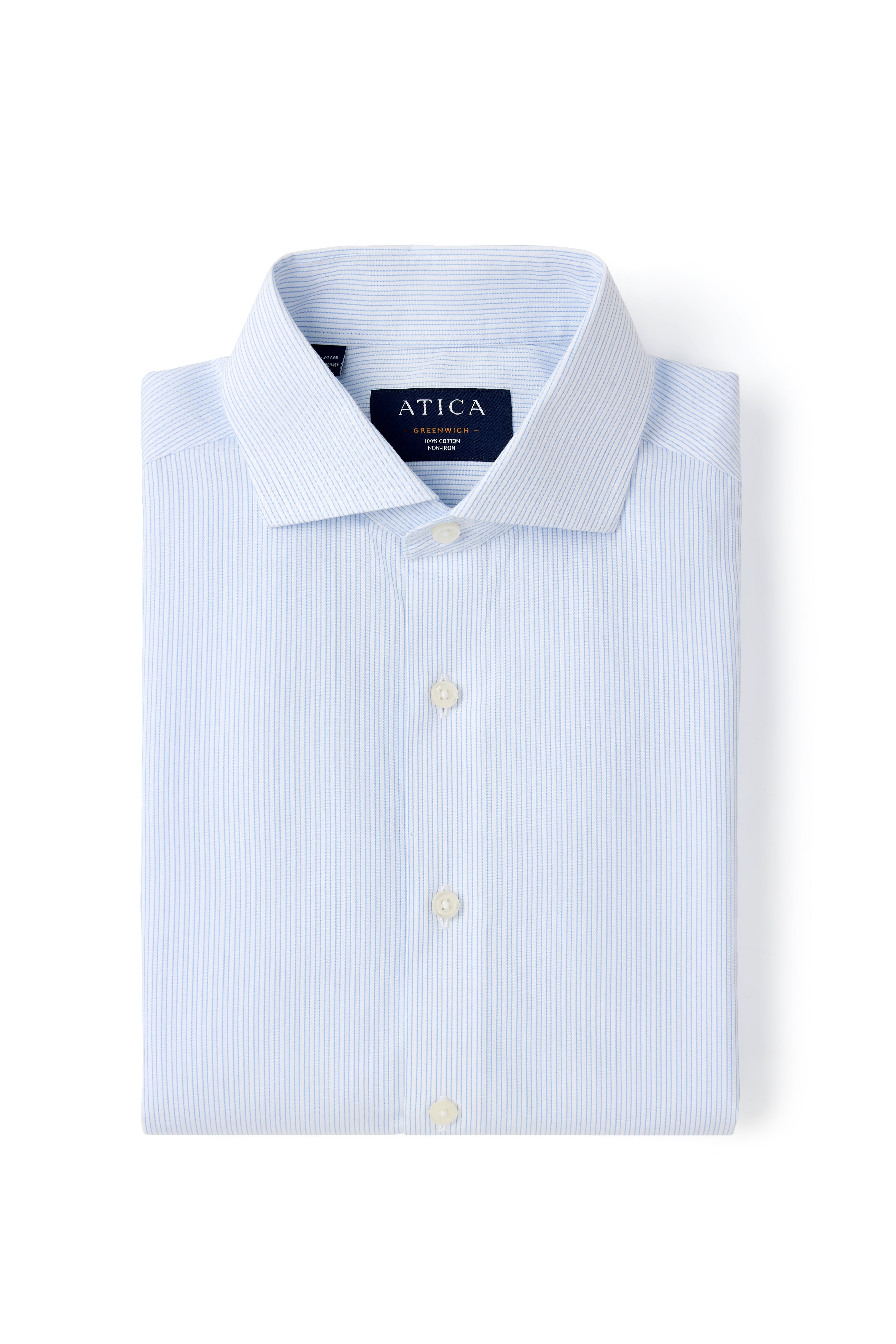 Greenwich Light Blue Textured Stripe Shirt