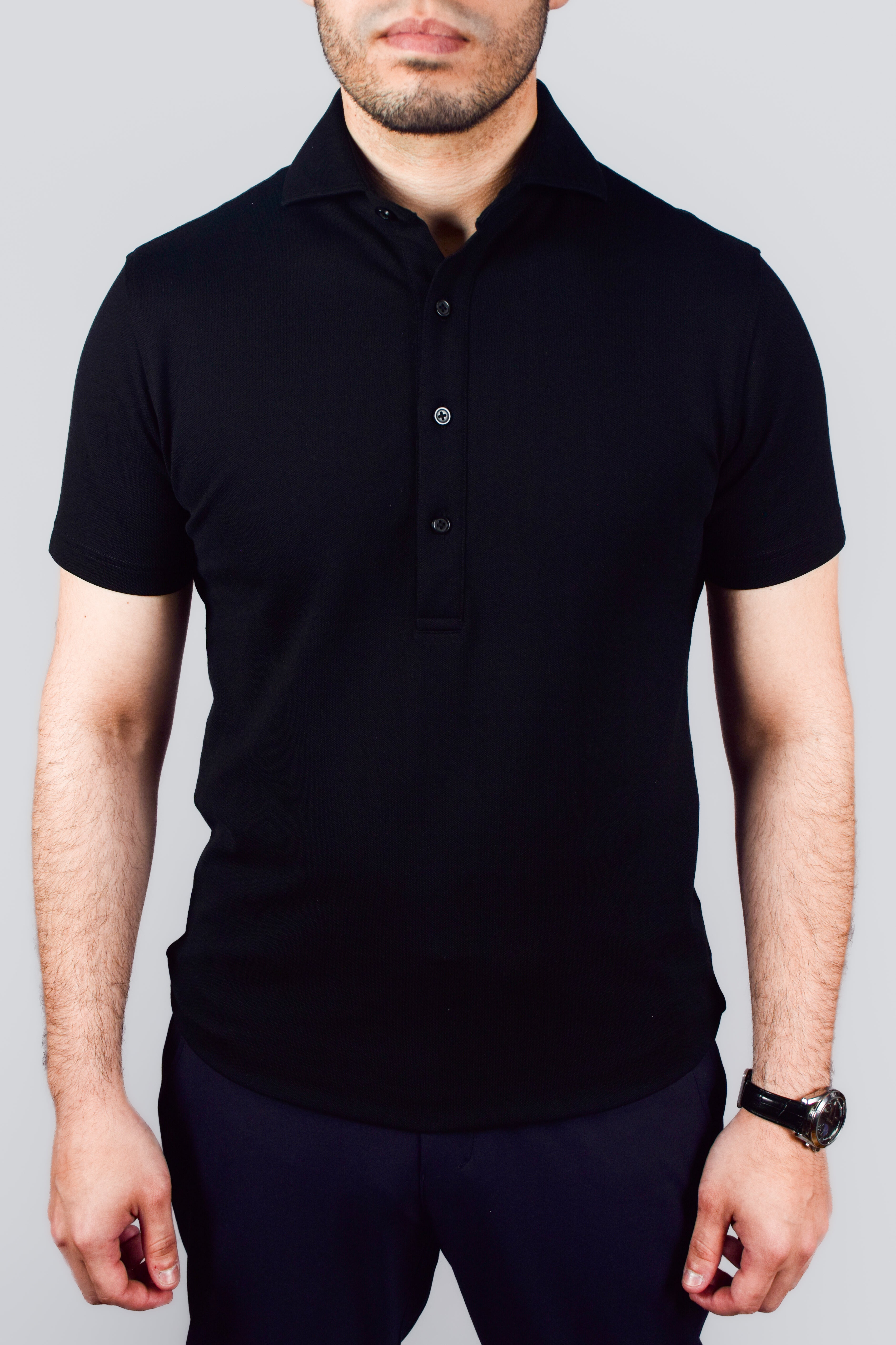 Dress Collar Performance Polo - Black