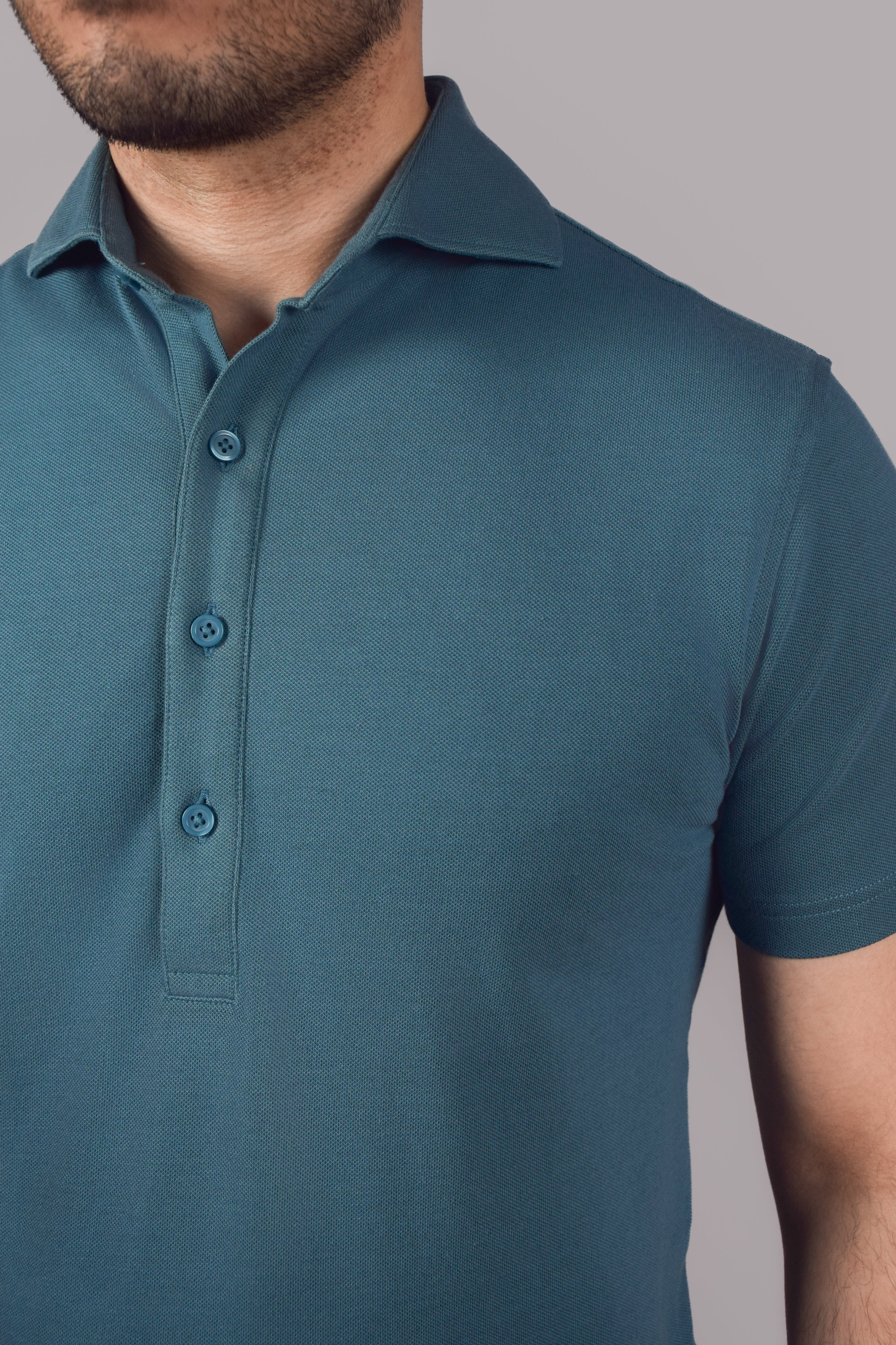 Dress Collar Performance Polo - Turquoise