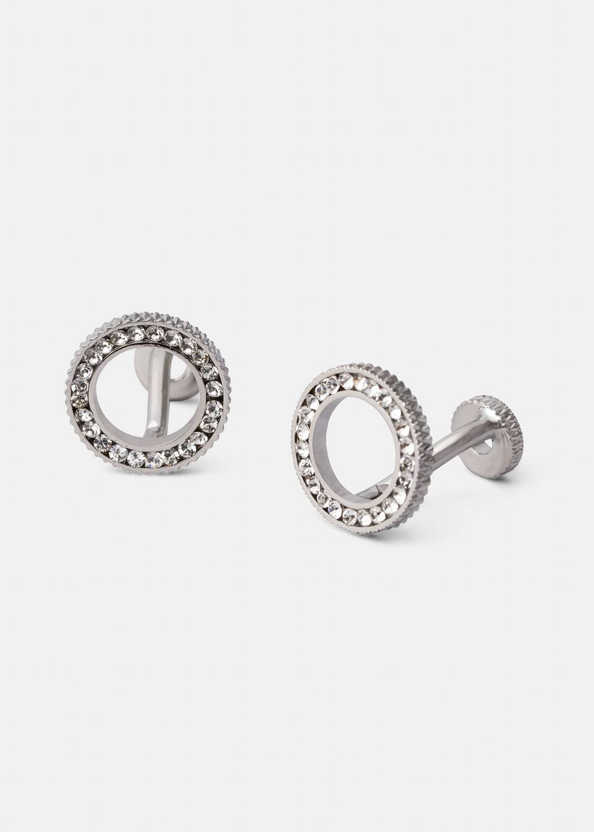 Sparkling Circle Stud Cufflinks