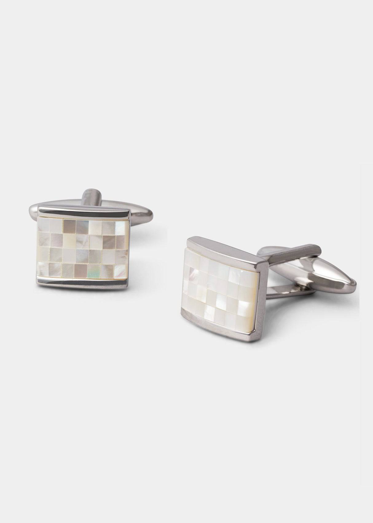 Rectangular Mother Of Pearl  Cufflinks