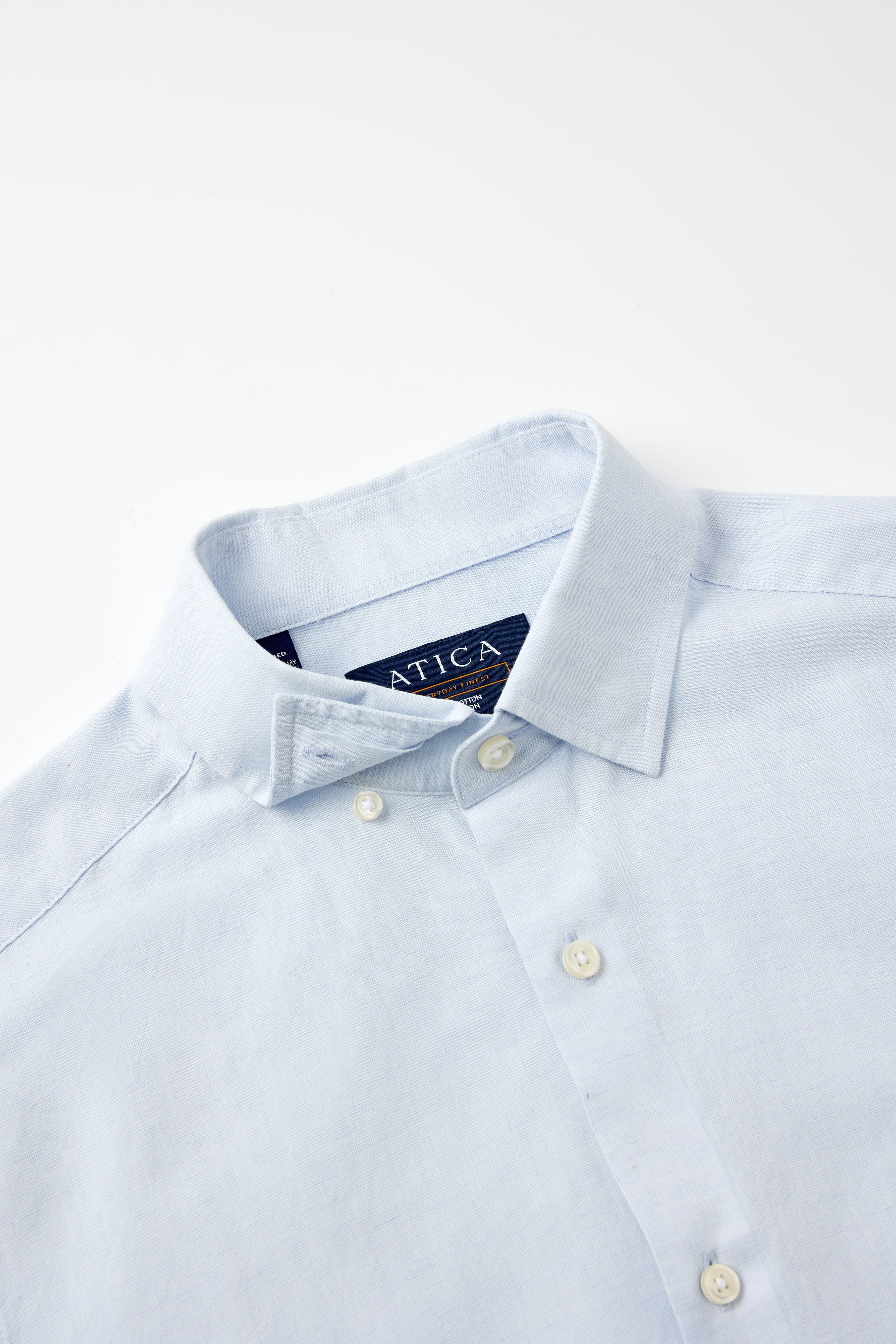 Sky Blue Short Sleeve Linen Shirt