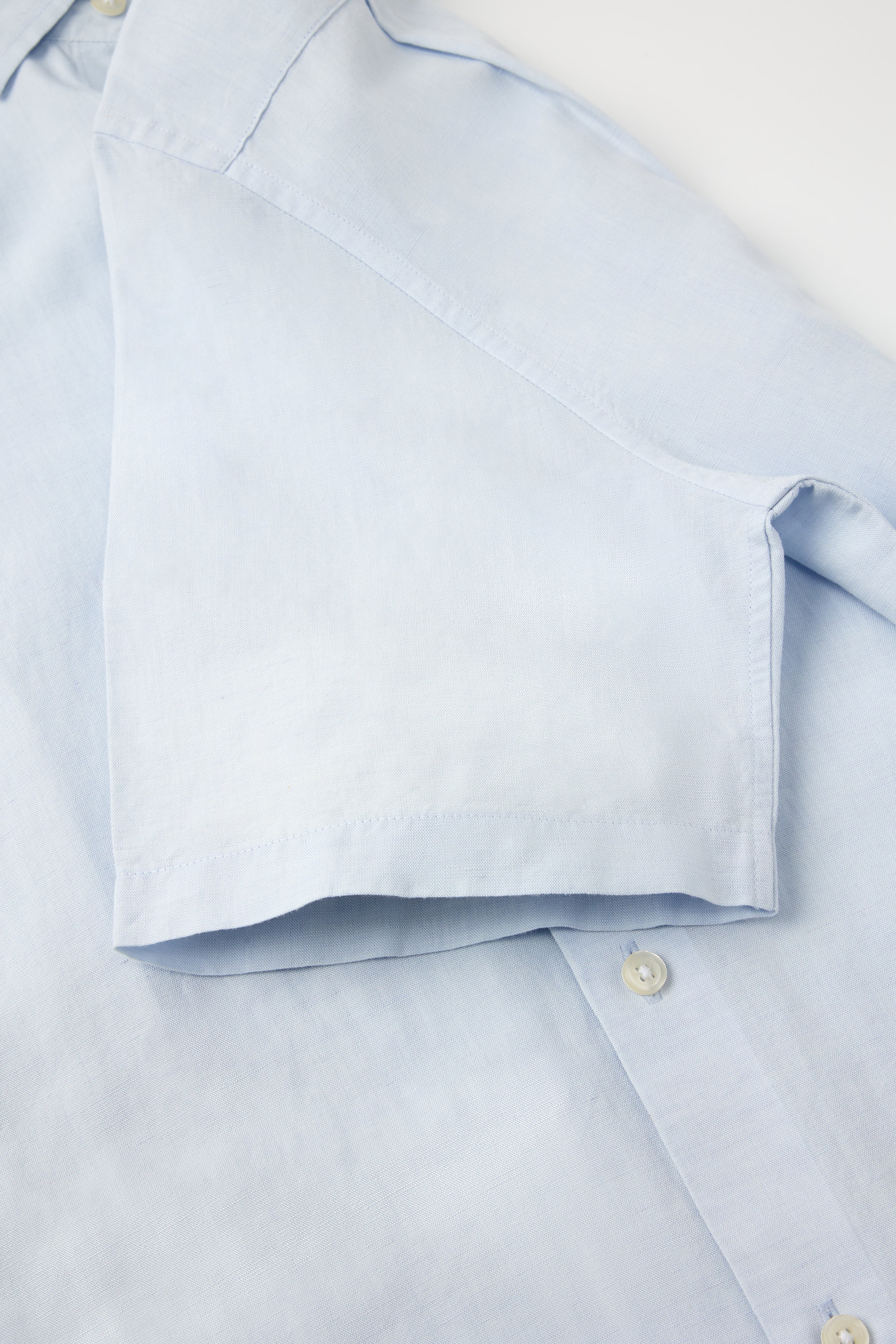 Sky Blue Short Sleeve Linen Shirt