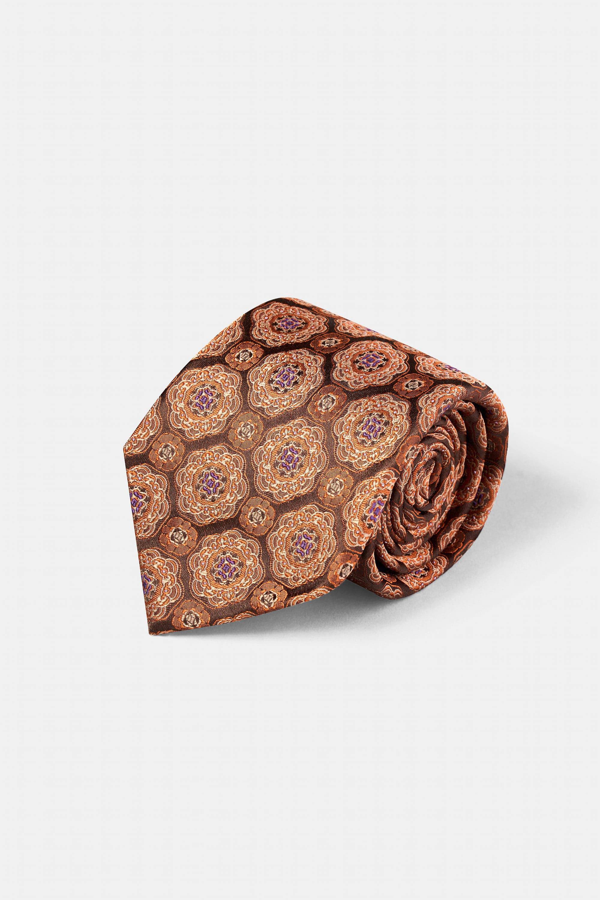 Woven Tie | 100 Percent Silk | Medallion  Pattern