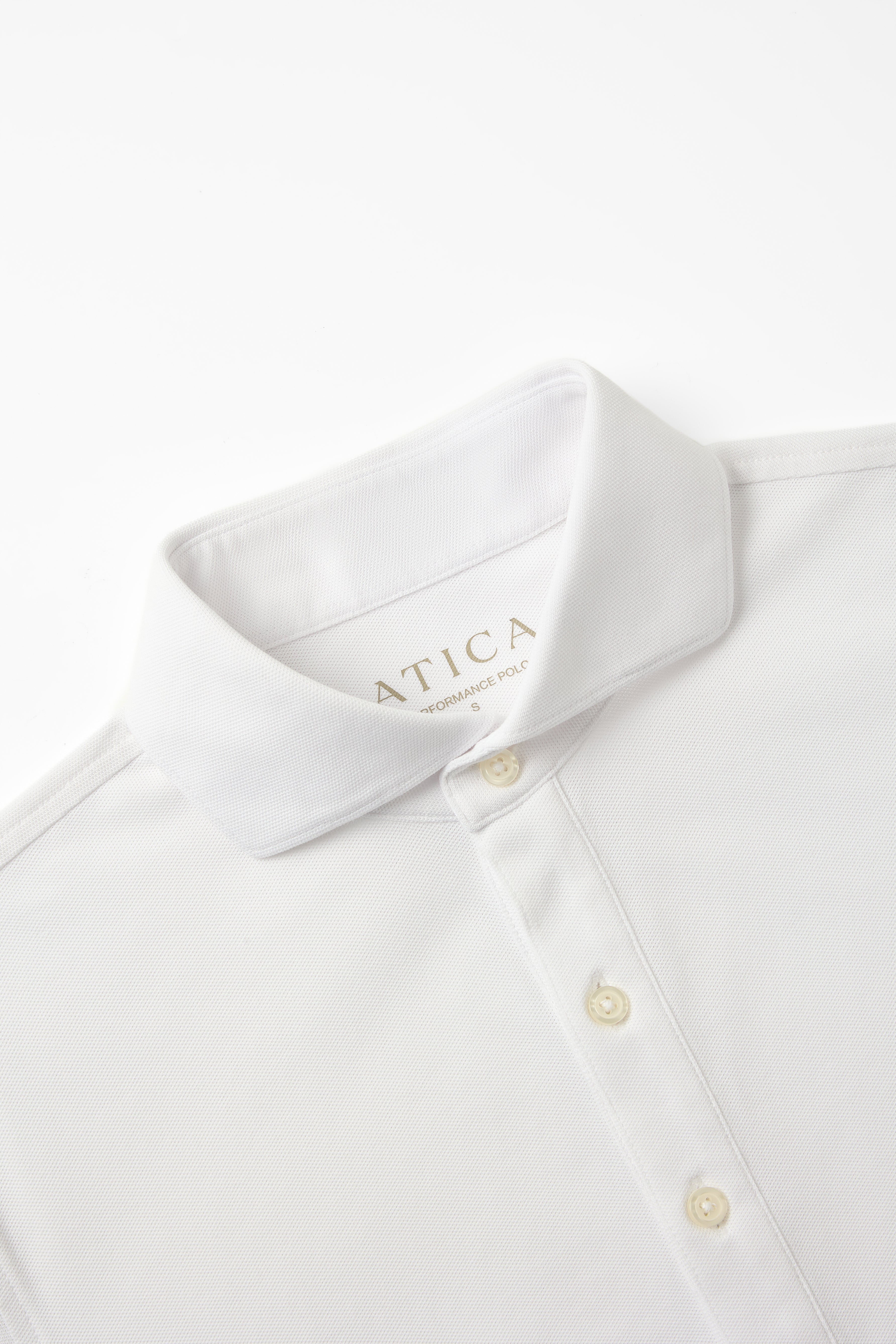 Dress Collar Performance  Short Sleeve Polo - White