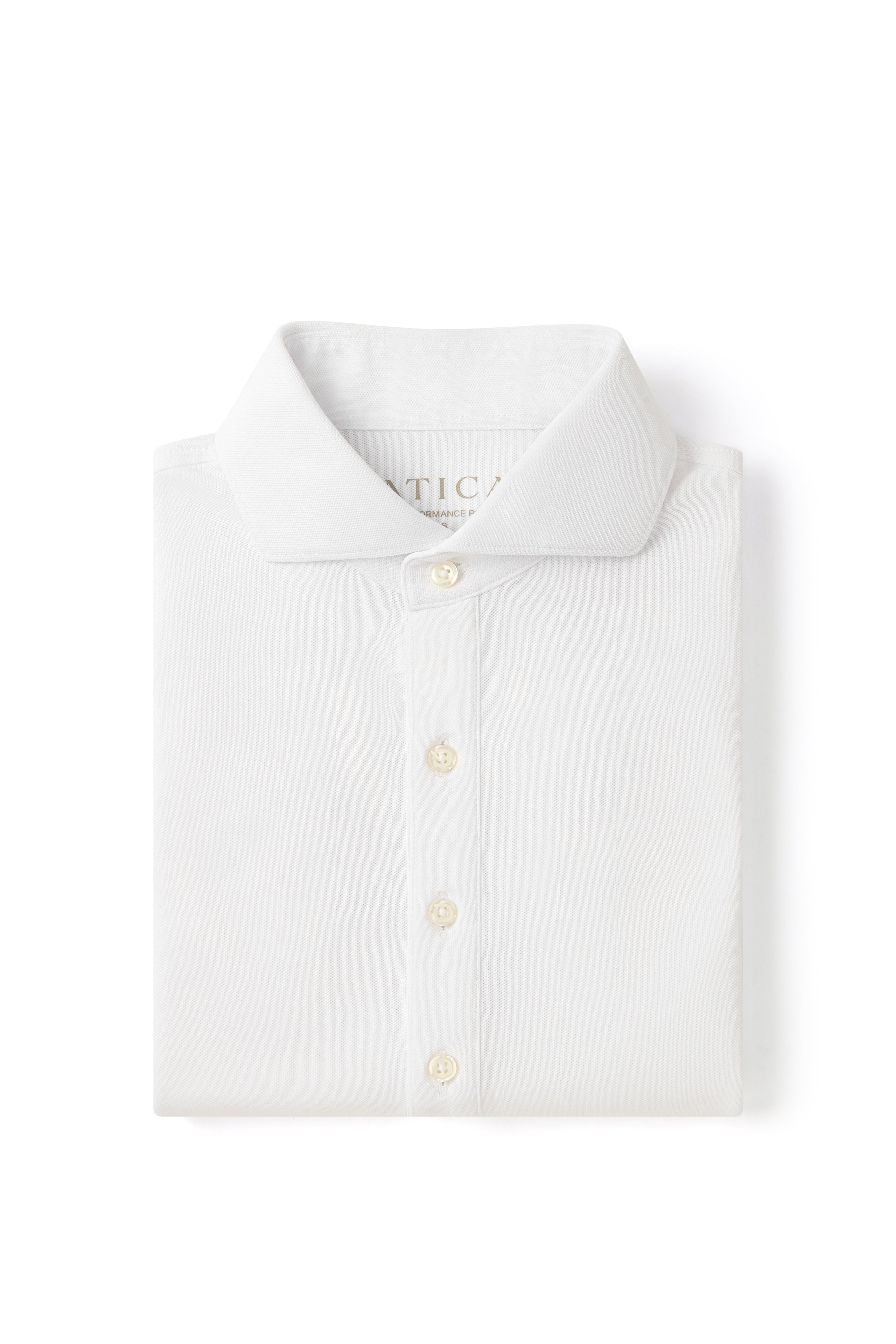 Dress Collar Performance  Short Sleeve Polo - White