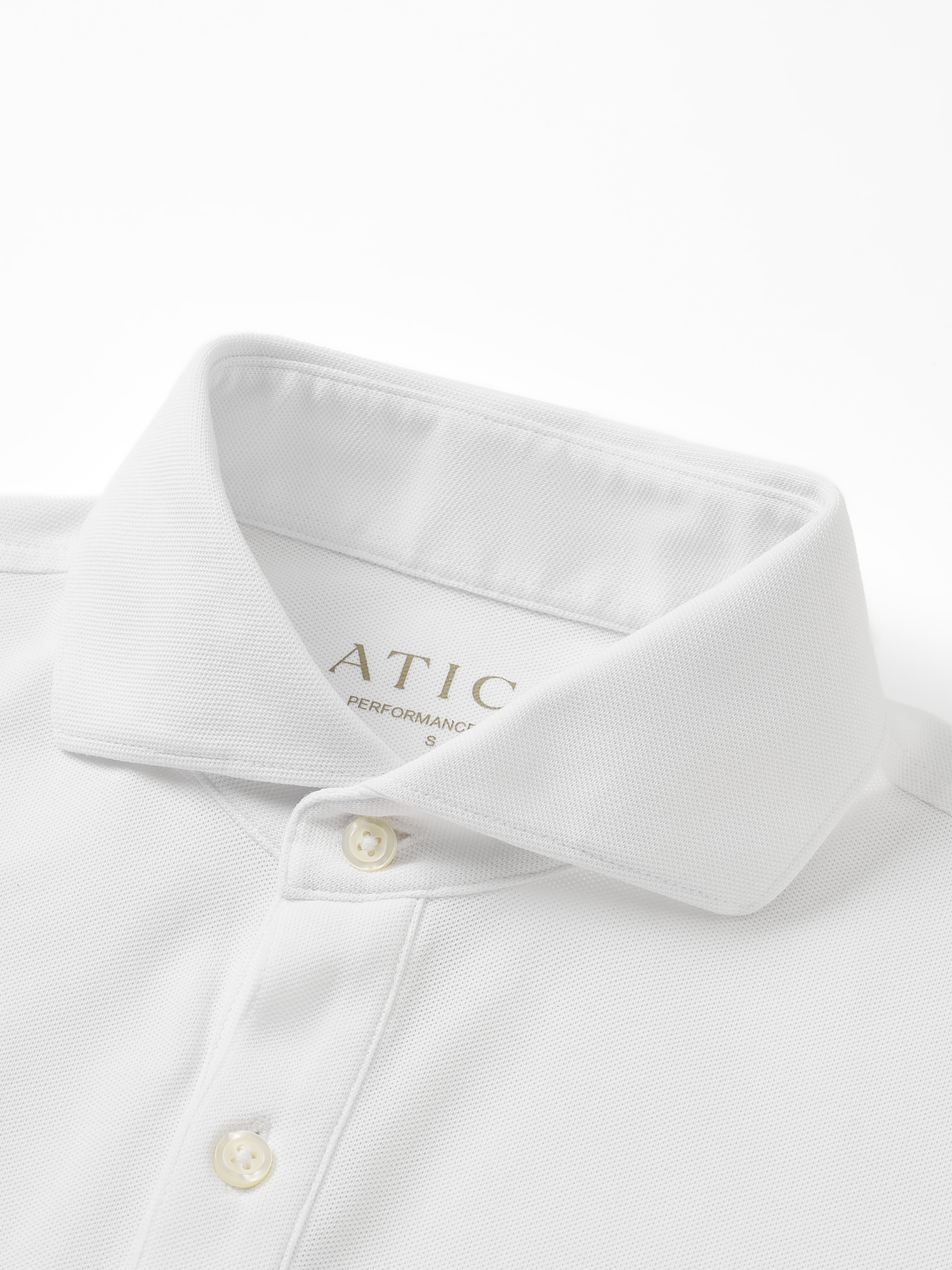 Dress Collar Performance  Short Sleeve Polo - White