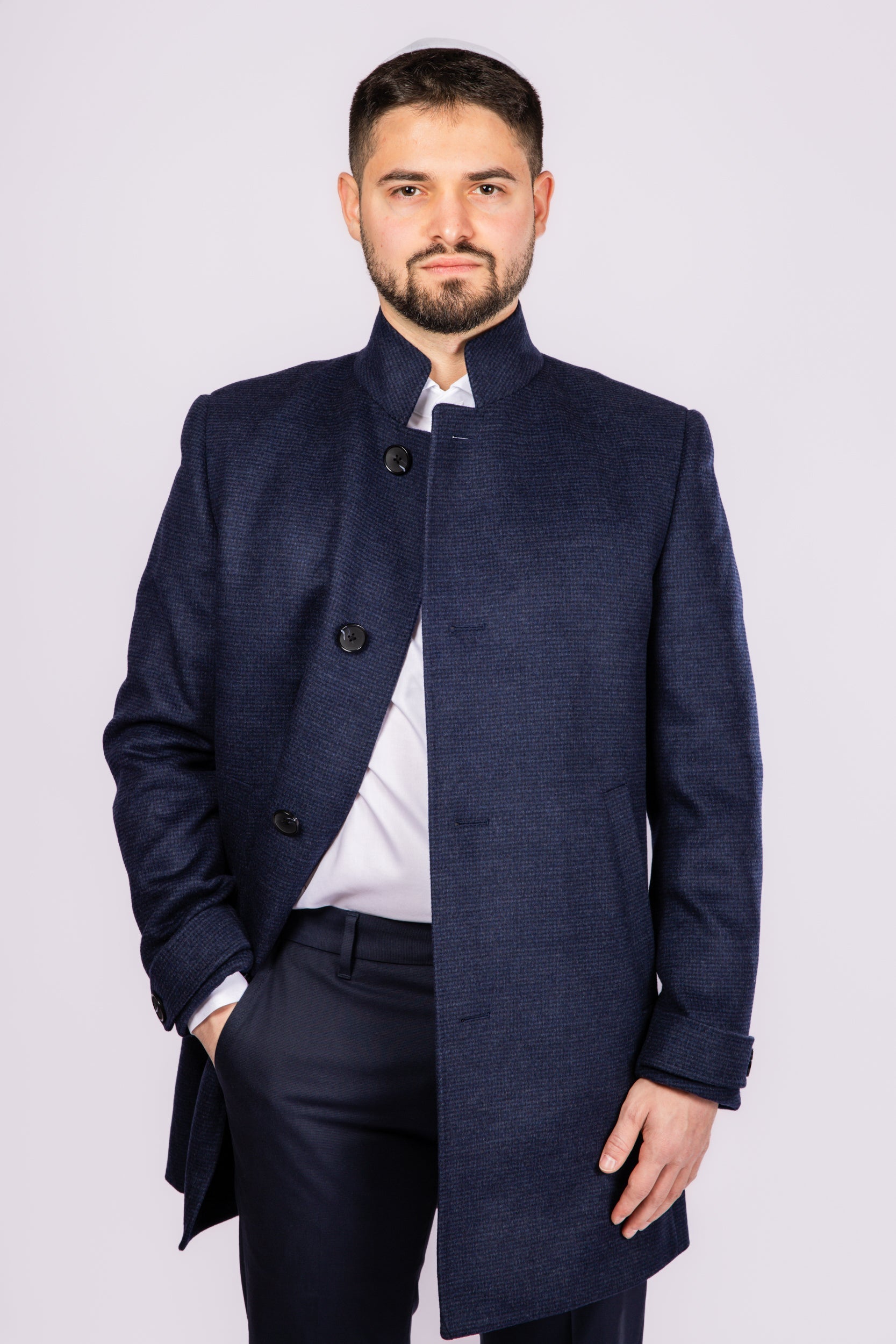 Standing Collar Wool Carcoat
