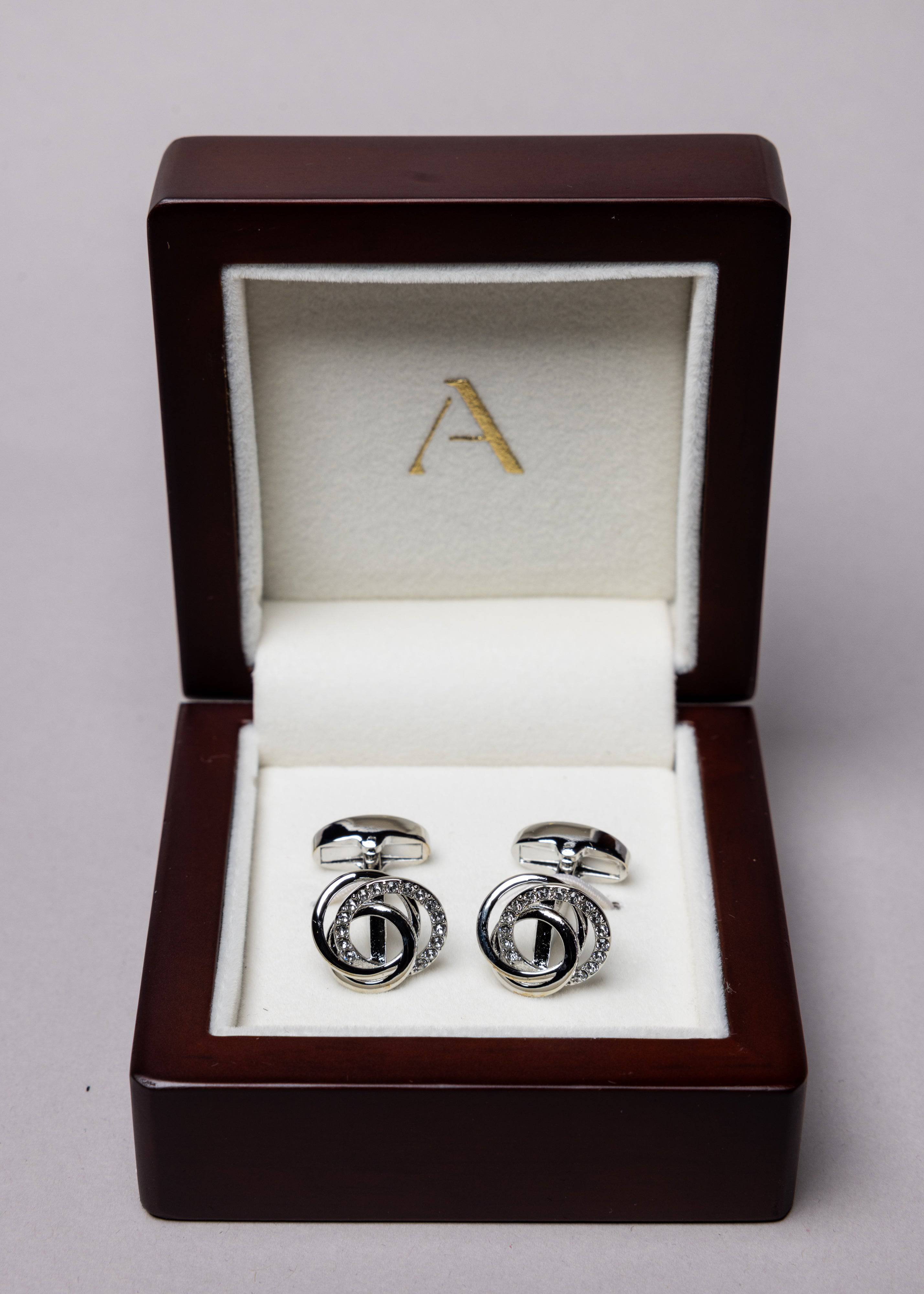 Swarovski Interspiral Diamond Stud Cufflinks