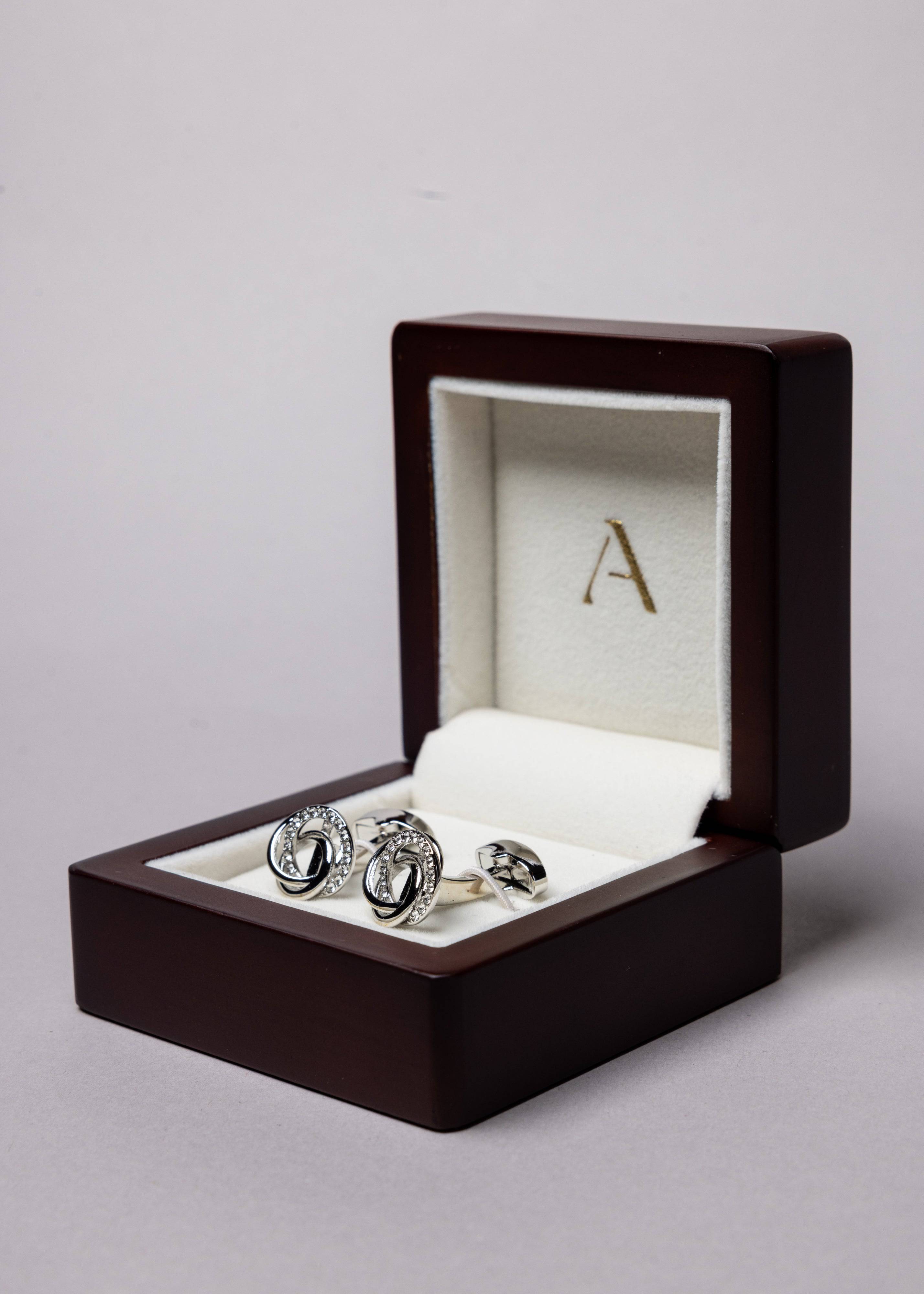 Swarovski Interspiral Diamond Stud Cufflinks