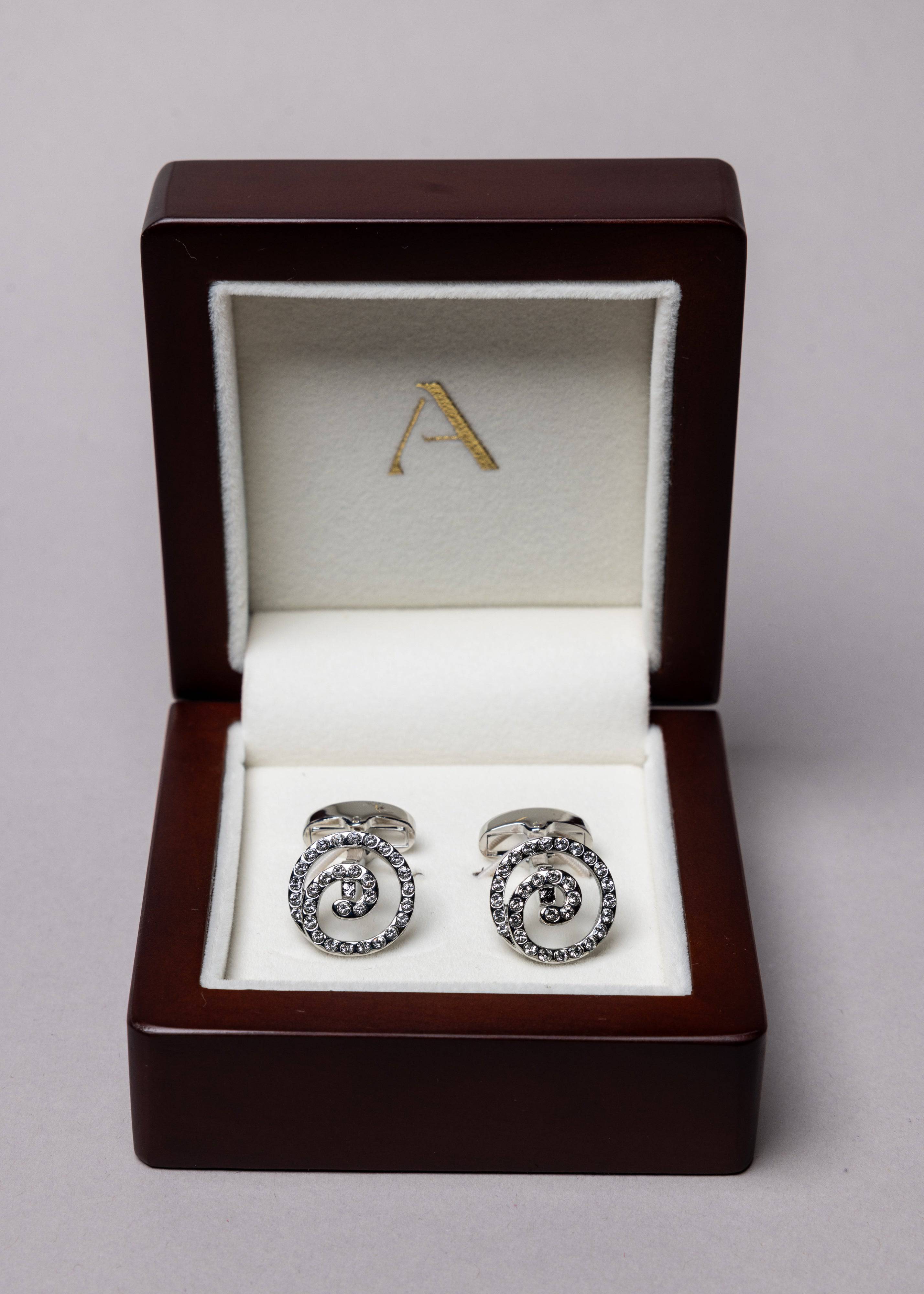 Swarovski Spiral Stud Cufflinks