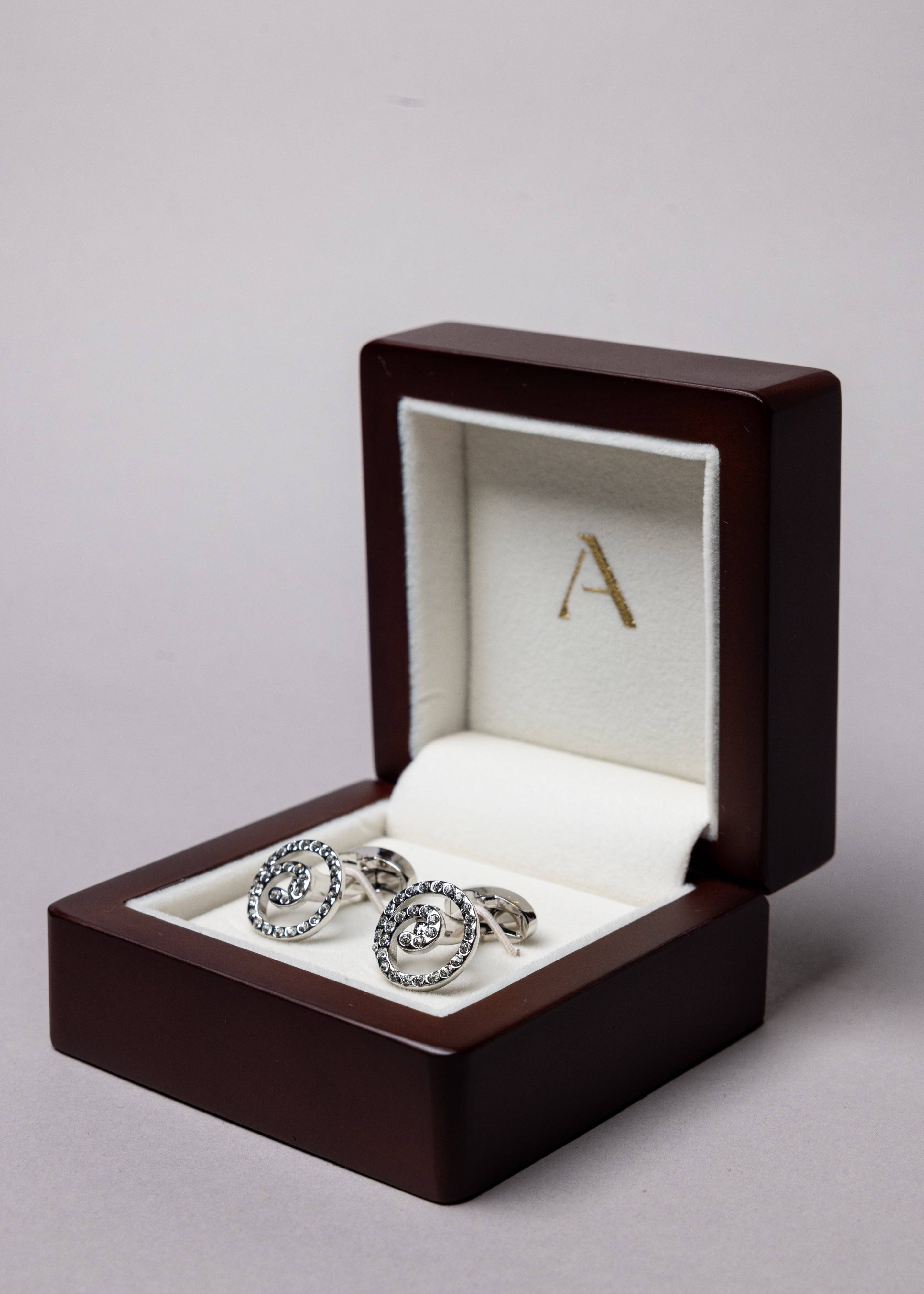 Swarovski Spiral Stud Cufflinks